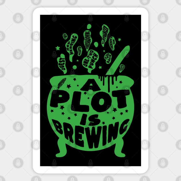 Author Halloween A Plot is Brewing Magnet by H. R. Sinclair